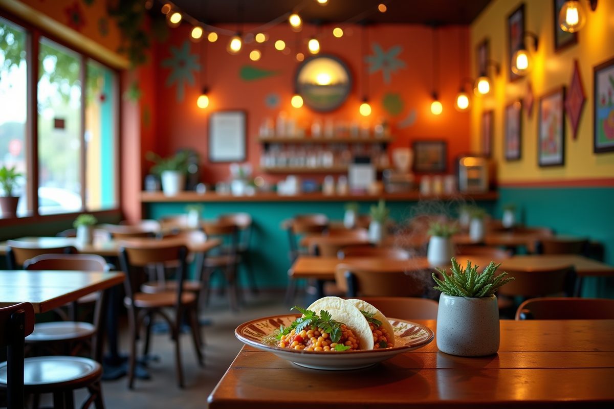 Inside the taquería